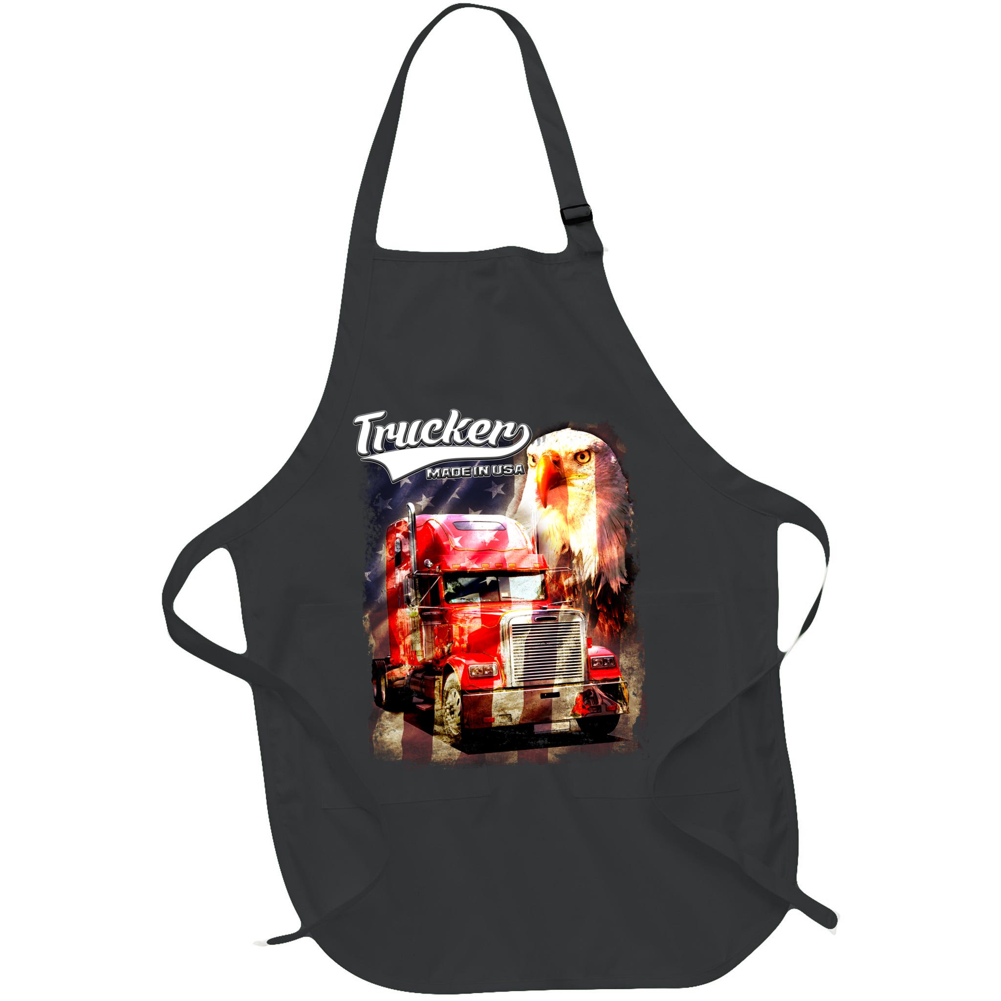 Support Trucker Made In USA Eagle Flag Apron