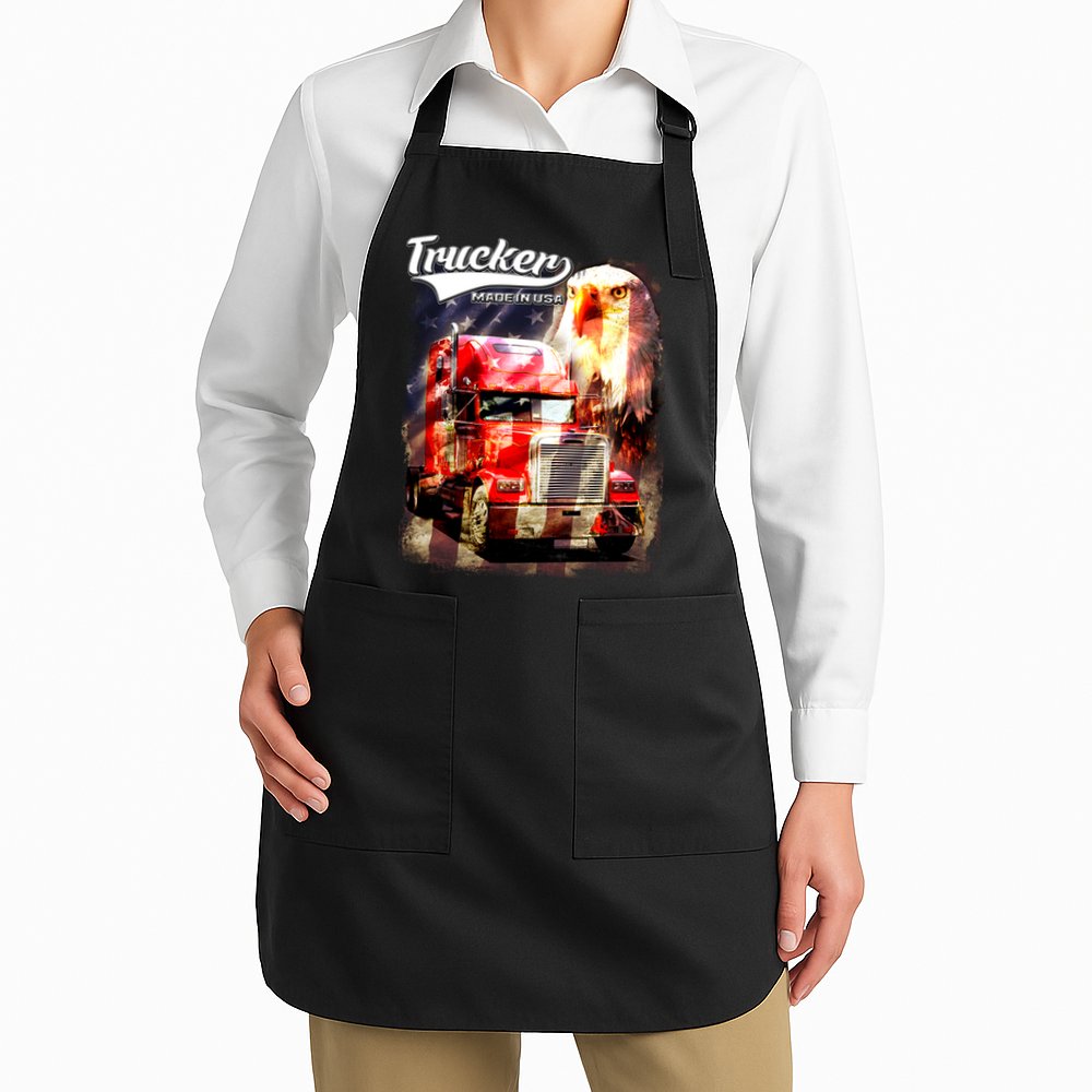 Support Trucker Made In USA Eagle Flag Apron
