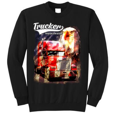 Support Trucker Made In USA Eagle Flag Sweatshirt