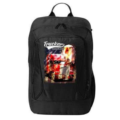 Support Trucker Made In USA Eagle Flag City Backpack