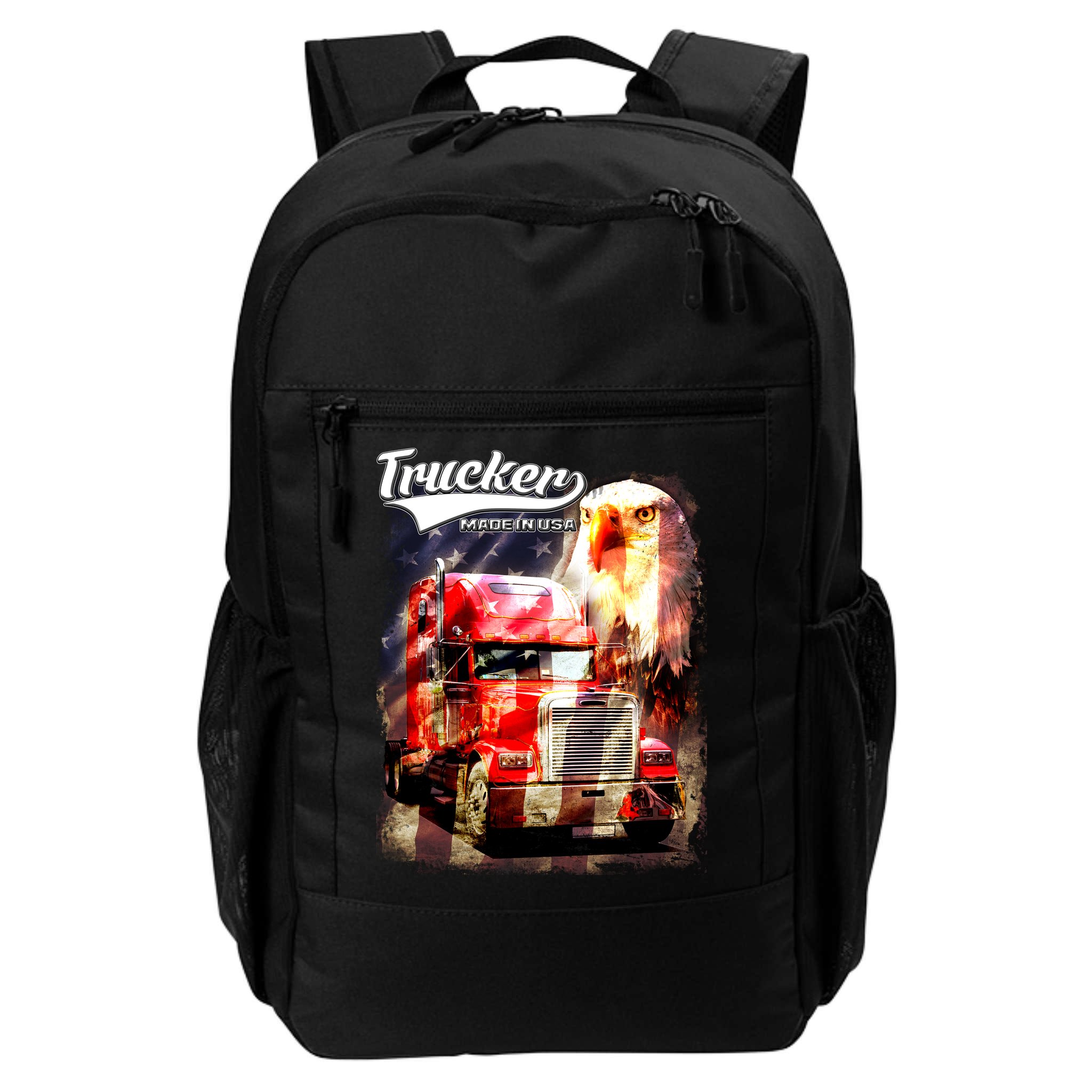 Support Trucker Made In USA Eagle Flag Backpack