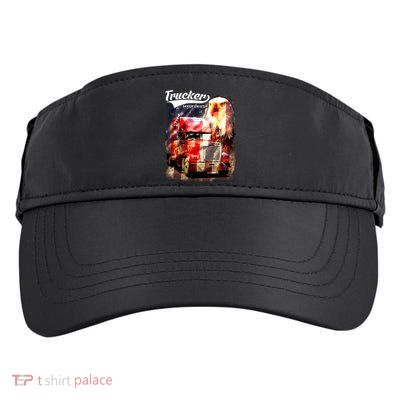 Support Trucker Made In USA Eagle Flag Adult Drive Performance Visor