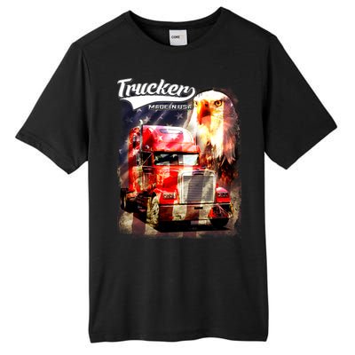 Support Trucker Made In USA Eagle Flag Tall Fusion ChromaSoft Performance T-Shirt