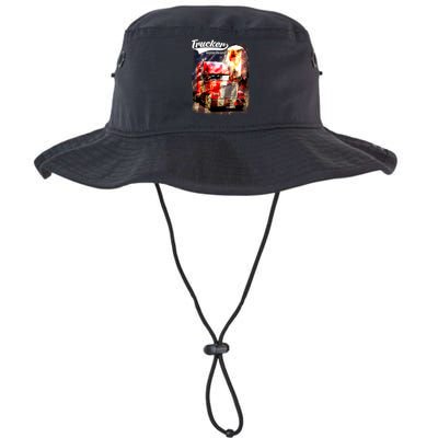 Support Trucker Made In USA Eagle Flag Bucket Hat