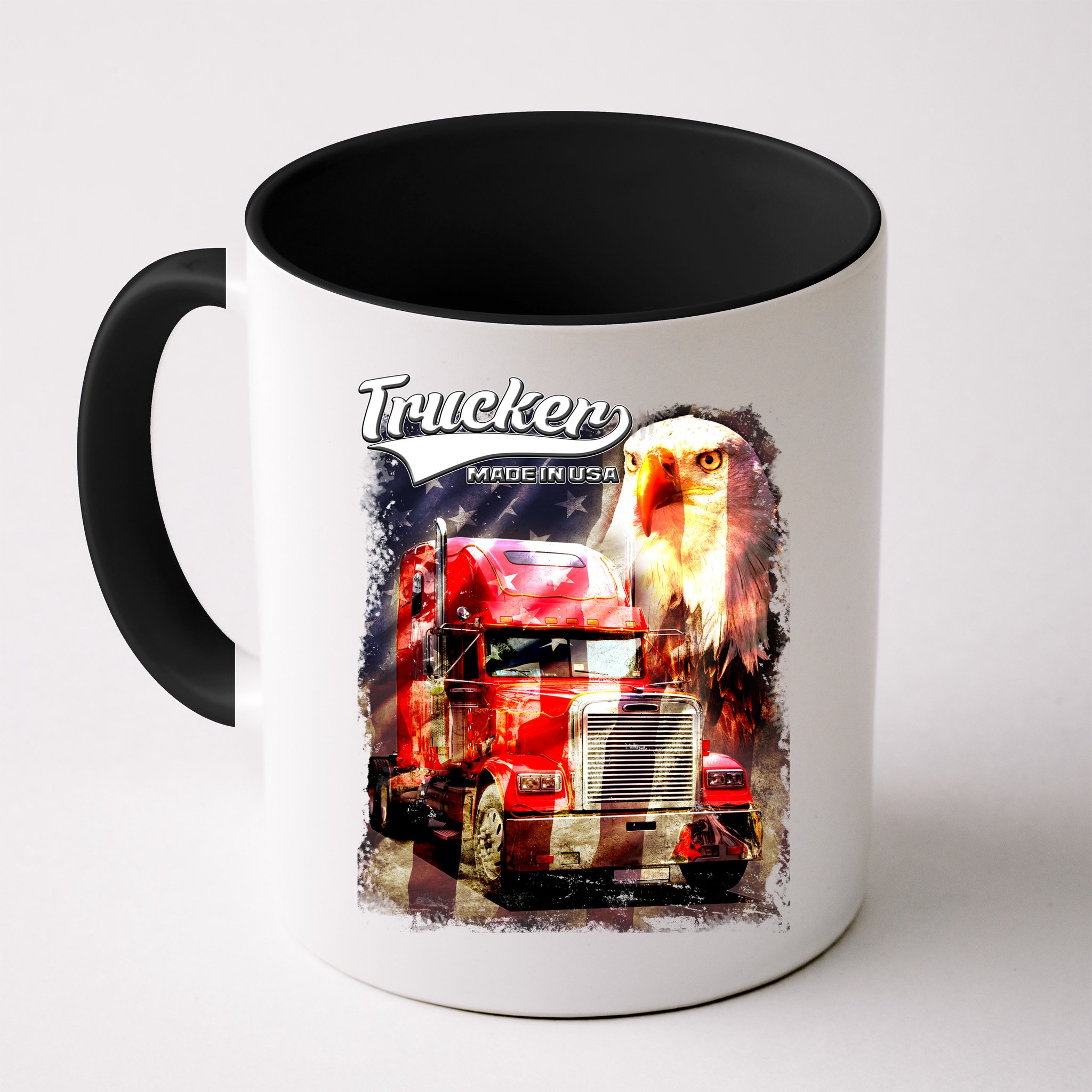 Support Trucker Made In USA Eagle Flag Mug