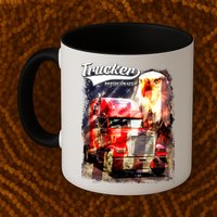Support Trucker Made In USA Eagle Flag Mug
