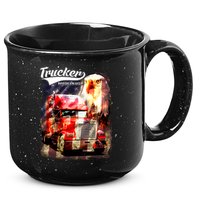 Support Trucker Made In USA Eagle Flag 15oz Campfire Ceramic Mug