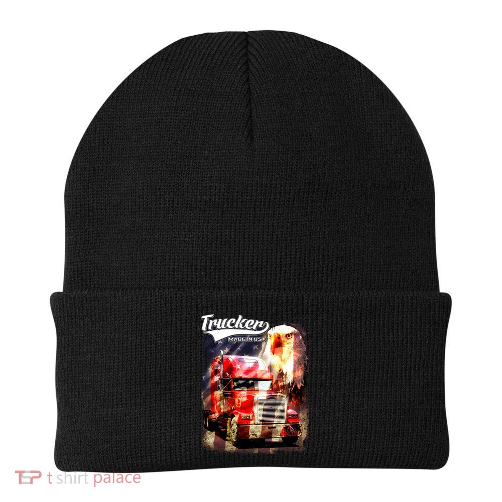 Support Trucker Made In USA Eagle Flag Beanie