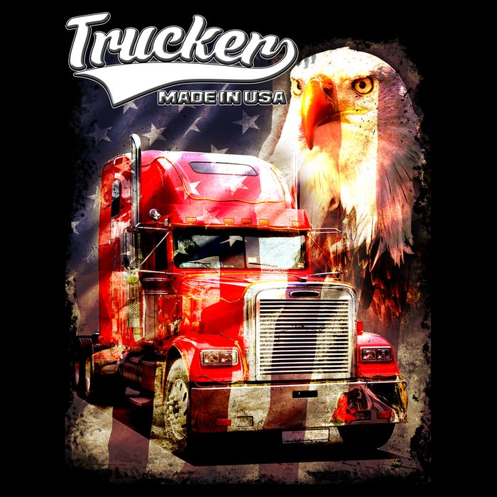 Support Trucker Made In USA Eagle Flag 16 in Basic Backpack