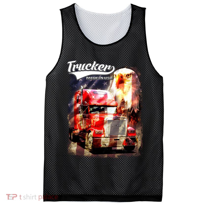 Support Trucker Made In USA Eagle Flag Mesh Reversible Basketball Jersey Tank