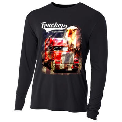 Support Trucker Made In USA Eagle Flag Cooling Performance Long Sleeve Crew