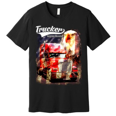 Support Trucker Made In USA Eagle Flag Premium T-Shirt
