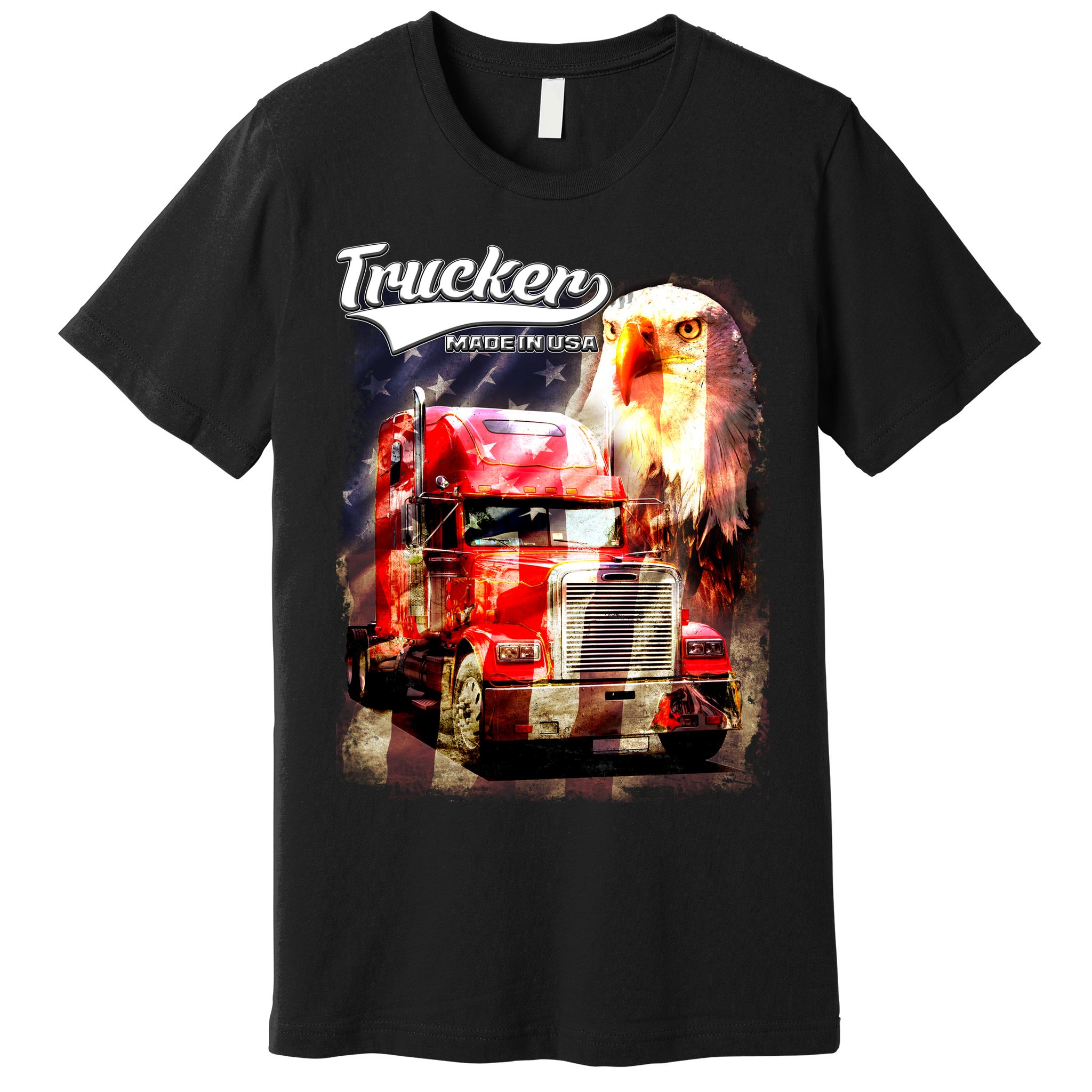 Support Trucker Made In USA Eagle Flag Premium T-Shirt