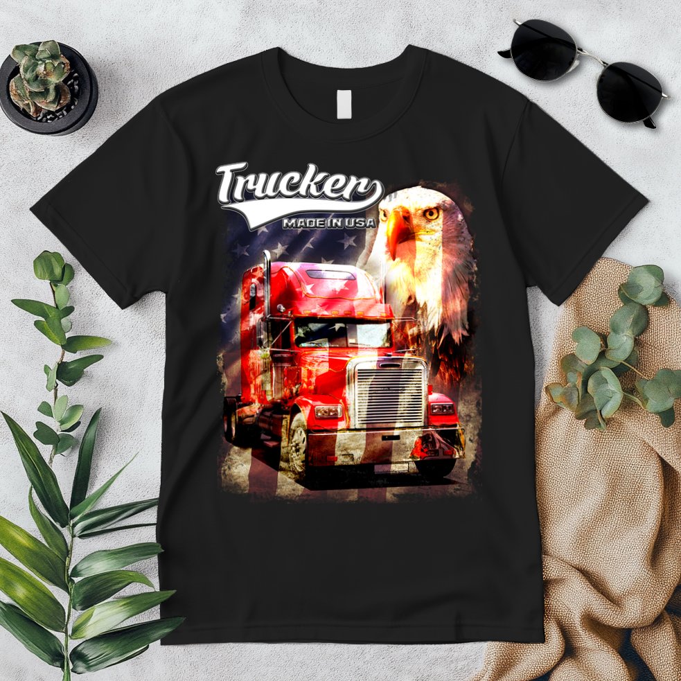 Support Trucker Made In USA Eagle Flag Premium T-Shirt