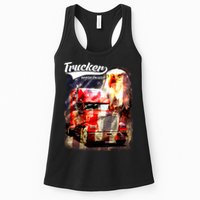 Support Trucker Made In USA Eagle Flag Womens Tank Top