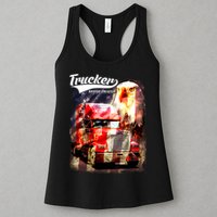 Support Trucker Made In USA Eagle Flag Womens Tank Top