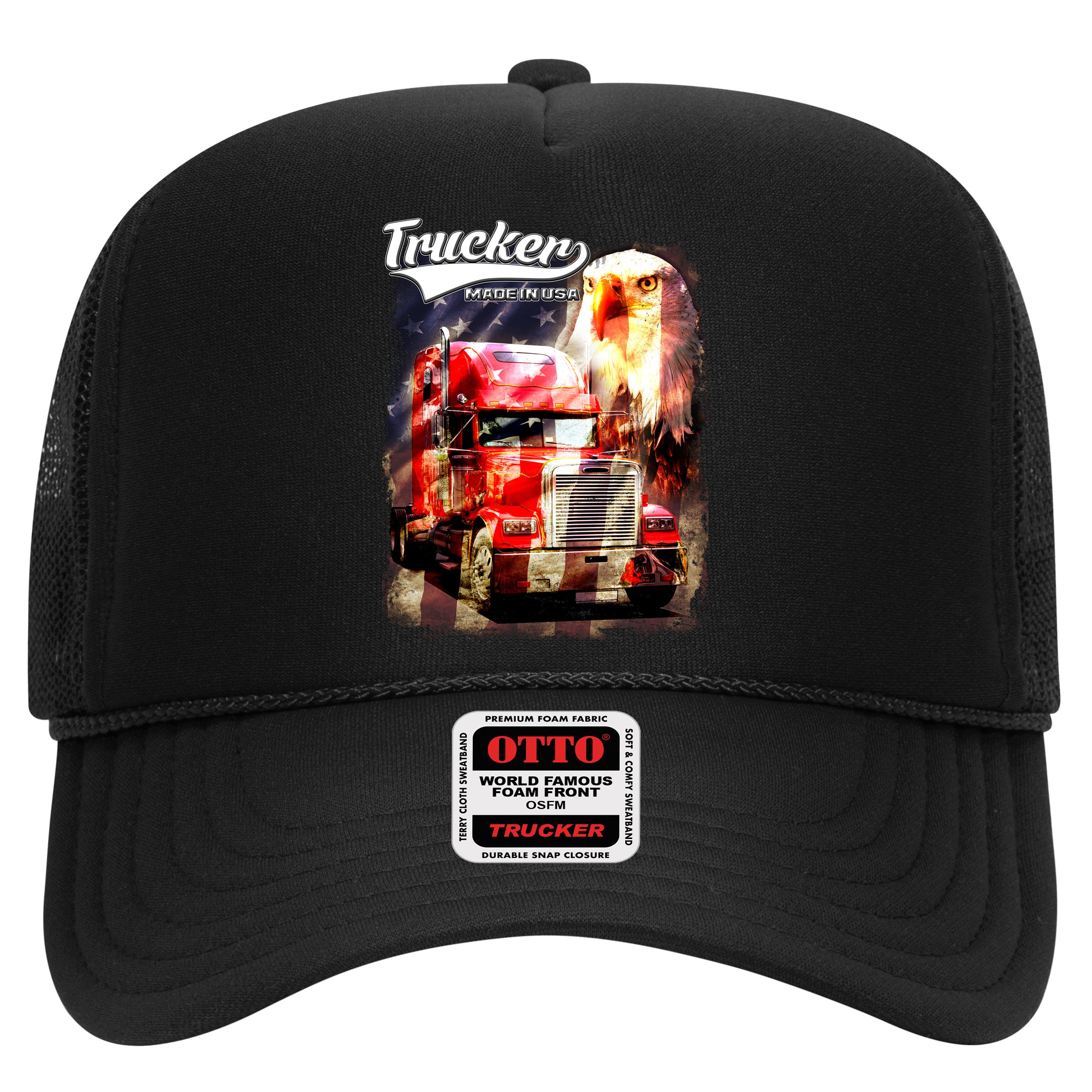 Support Trucker Made In USA Eagle Flag Hat