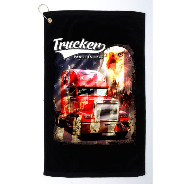 Support Trucker Made In USA Eagle Flag Golf Towel