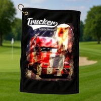 Support Trucker Made In USA Eagle Flag Golf Towel