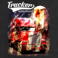 Support Trucker Made In USA Eagle Flag Golf Towel