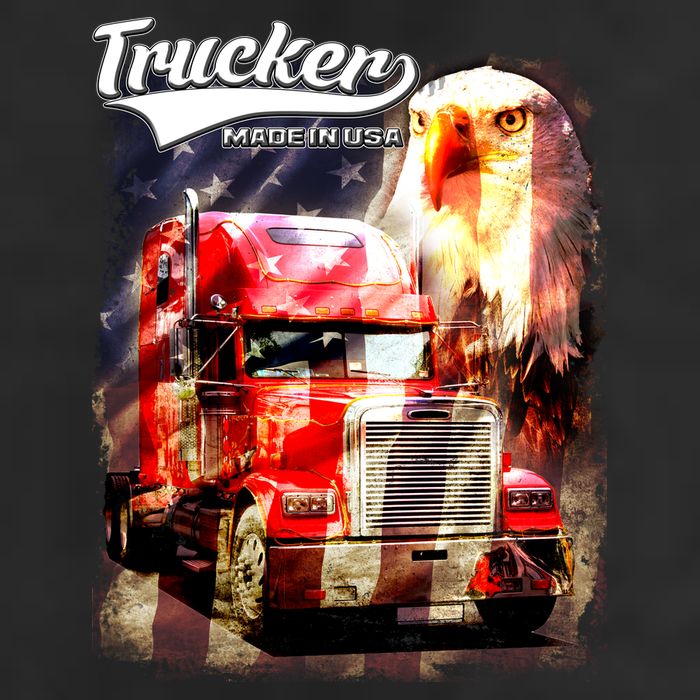 Support Trucker Made In USA Eagle Flag Golf Towel