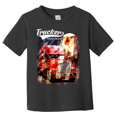 Support Trucker Made In USA Eagle Flag Toddler T-Shirt