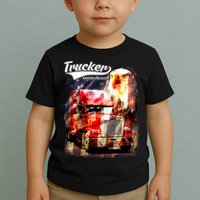 Support Trucker Made In USA Eagle Flag Toddler T-Shirt