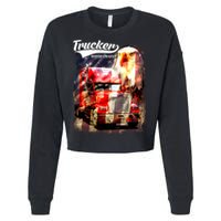 Support Trucker Made In USA Eagle Flag Cropped Pullover Crew