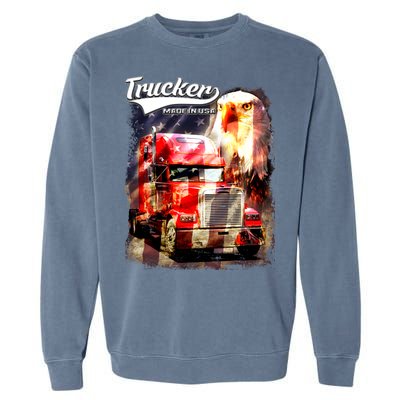 Support Trucker Made In USA Eagle Flag Garment-Dyed Sweatshirt