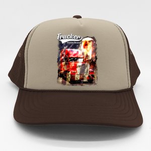 Support Trucker Made In USA Eagle Flag Trucker Hat