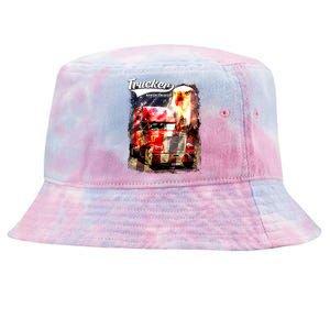 Support Trucker Made In USA Eagle Flag Tie-Dyed Bucket Hat