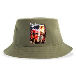 Support Trucker Made In USA Eagle Flag Sustainable Bucket Hat