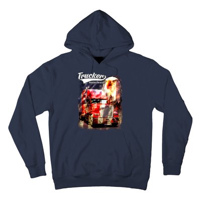 Support Trucker Made In USA Eagle Flag Hoodie