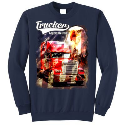 Support Trucker Made In USA Eagle Flag Sweatshirt