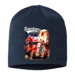 Support Trucker Made In USA Eagle Flag Sustainable Beanie