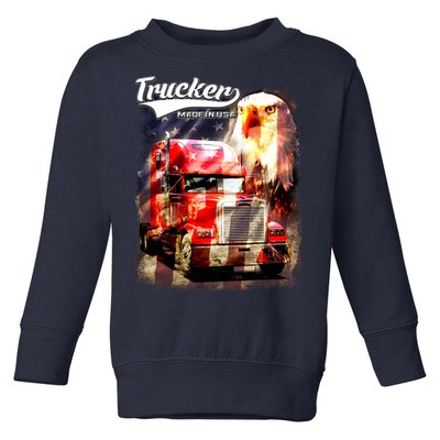 Support Trucker Made In USA Eagle Flag Toddler Sweatshirt