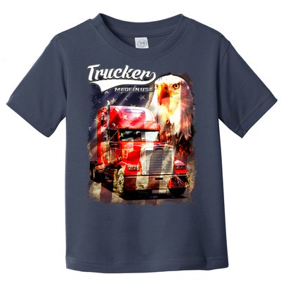 Support Trucker Made In USA Eagle Flag Toddler T-Shirt