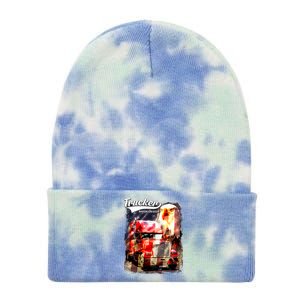 Support Trucker Made In USA Eagle Flag Tie Dye 12in Knit Beanie