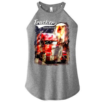 Support Trucker Made In USA Eagle Flag Women’s Perfect Tri Rocker Tank