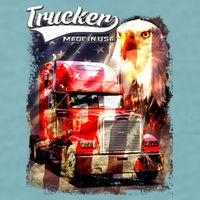 Support Trucker Made In USA Eagle Flag Sueded Cloud Jersey T-Shirt