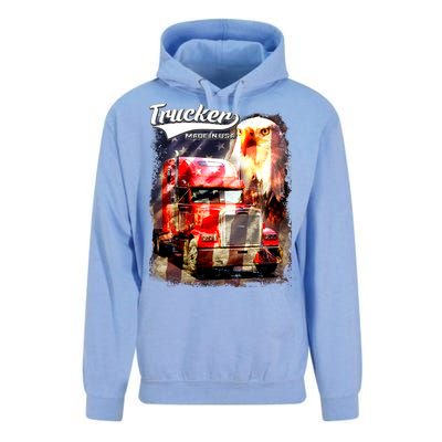 Support Trucker Made In USA Eagle Flag Unisex Surf Hoodie