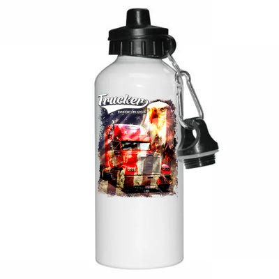 Support Trucker Made In USA Eagle Flag Aluminum Water Bottle