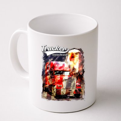 Support Trucker Made In USA Eagle Flag Coffee Mug