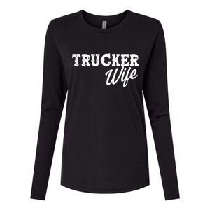 Support Trucker WIfe Womens Cotton Relaxed Long Sleeve T-Shirt