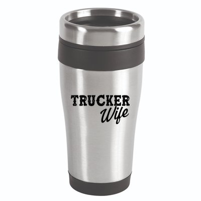 Support Trucker WIfe 16oz Travel Tumbler