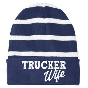 Support Trucker WIfe Striped Beanie with Solid Band