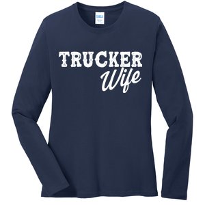 Support Trucker WIfe Ladies Long Sleeve Shirt