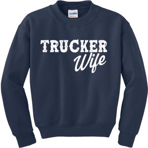 Support Trucker WIfe Kids Sweatshirt