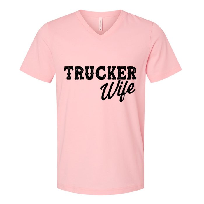 Support Trucker WIfe V-Neck T-Shirt