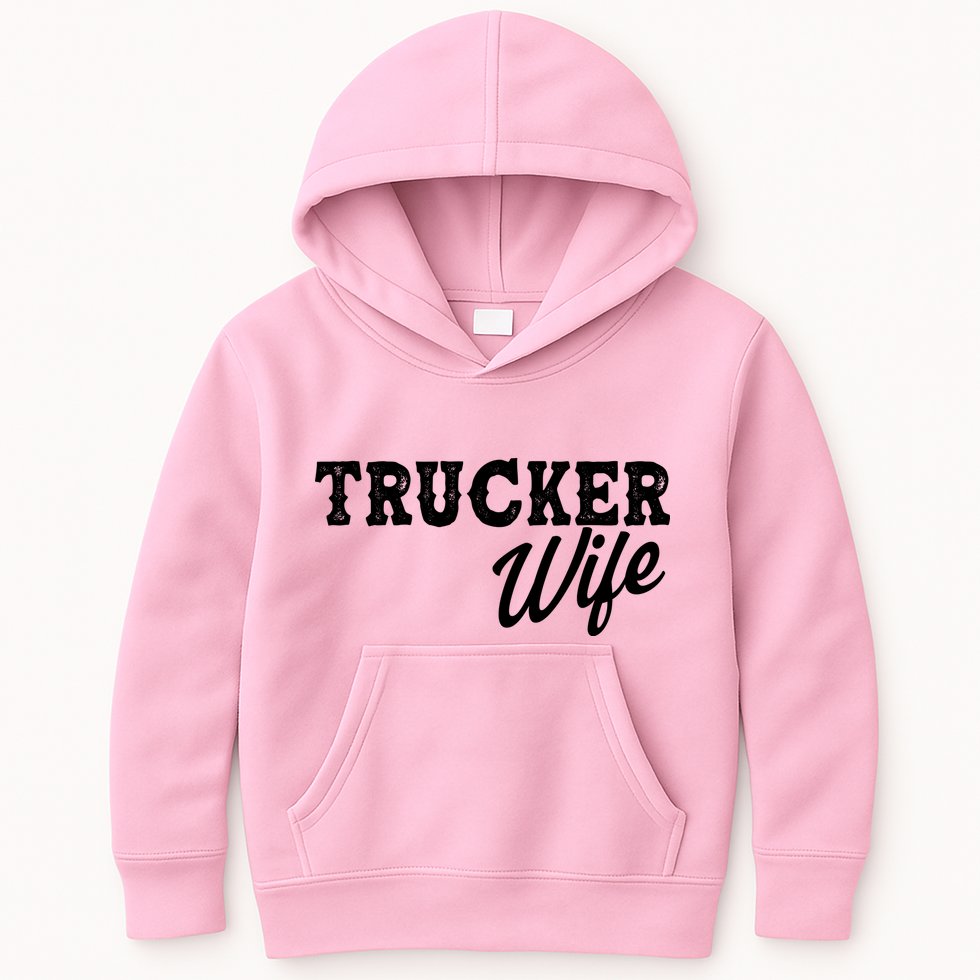 Support Trucker WIfe Kids Hoodie